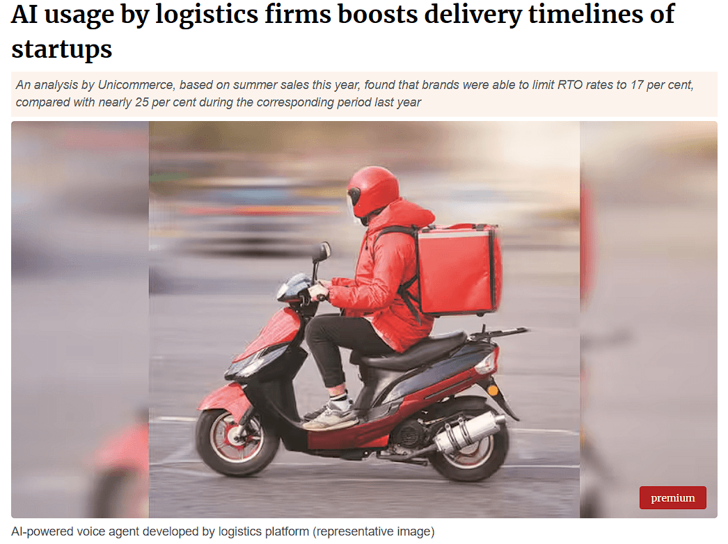 AI usage by logistics firms boosts delivery timelines of startups